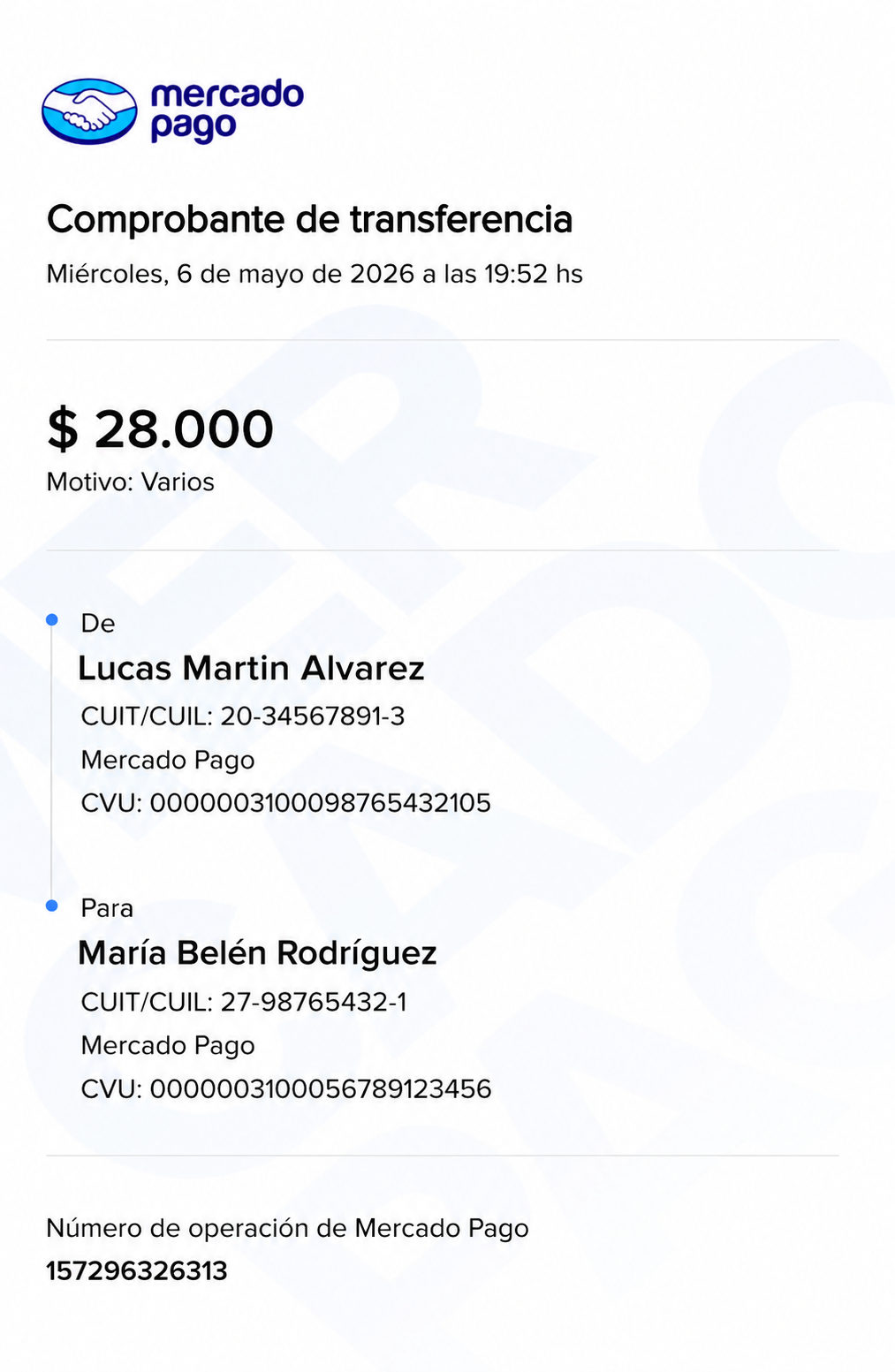 Comprobante de transferencia